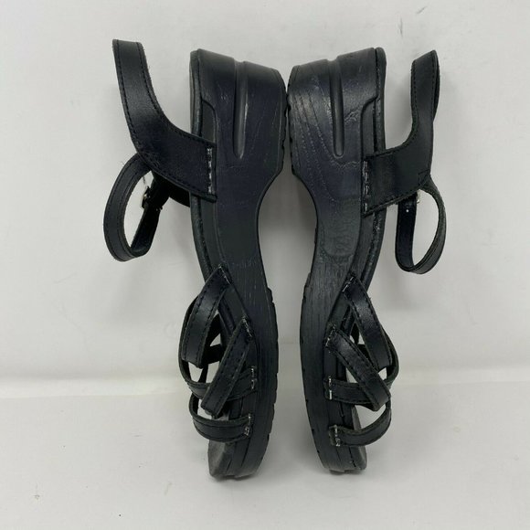 Dansko Womens Black Strappy Sandals Wedge 8.5 - Picture 4 of 8